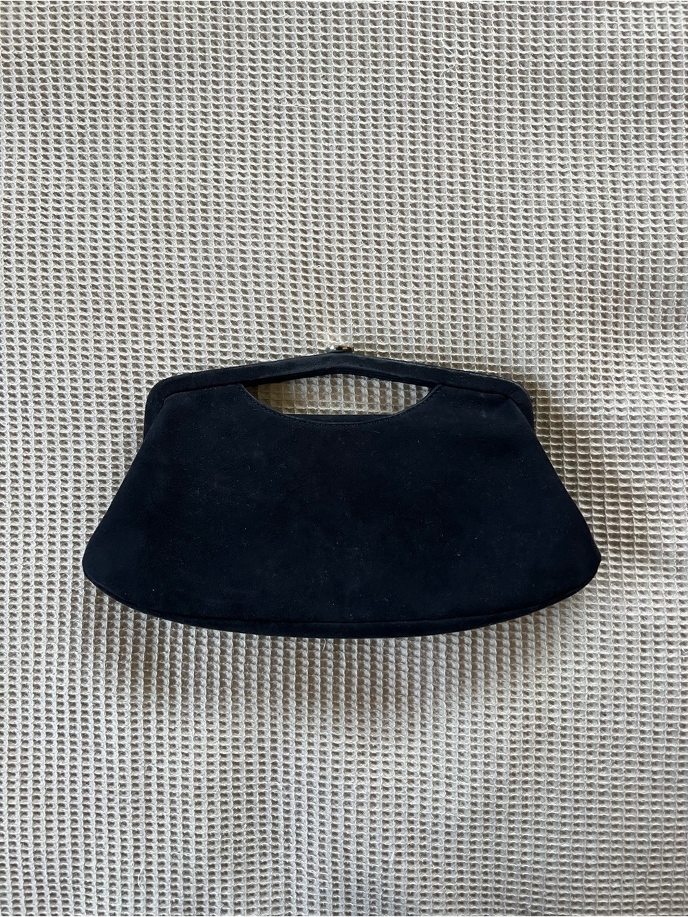 Guess Classic Black Suede Handheld Clutch